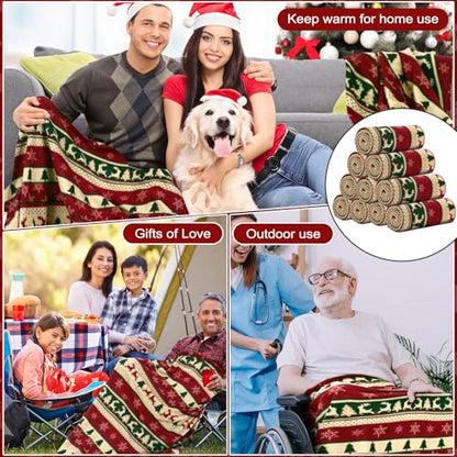 Preboun 24 Pack Bulk Christmas Fleece Throw Blankets, Chic Design - style: Chic Design