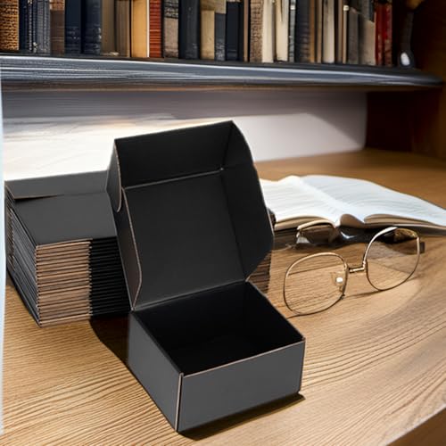 7x5x3 Black Shipping Boxes for Small Business, Packing, 25 Pack - color: Black, size: 7x5x3 inch