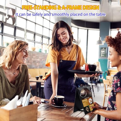 Leather Table Tent Leather Menu Holder Sign Display Black Menu Covers for Cafes Bars or Restaurant for 5×7 inch Menus (1 Pack/5×7 inch) - size: 1 pack/5×7 inch