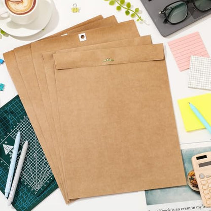 Teling 50 Pcs Manilla Clasp Envelopes Kraft Closure - color: Brown, size: 10*13