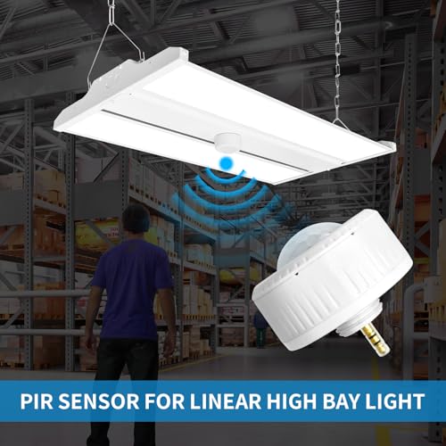 4 Pack Ceiling Sensor, PIR Occupancy Motion Detector for LED High Bay Light, 40 FT Ceiling and 50 FT Wall Mount Detection Diameter, Commercial/Industrial Grade