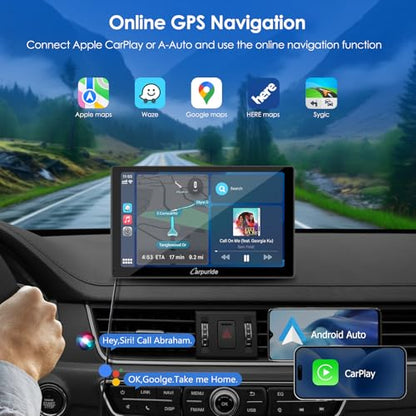 CARPURIDE 9 Inch Carplay Screen for Car, Compatible with Wireless/Wired - size: 9 inch