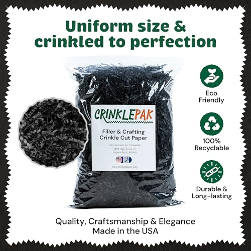 10LB Black Crinkle Paper Filler USA Made - color: Black, size: 10 LB