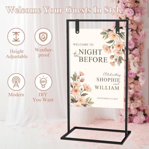 Wedding Sign Holder, Black - color: Black