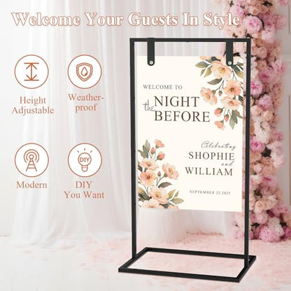 Wedding Sign Holder, Black - color: Black