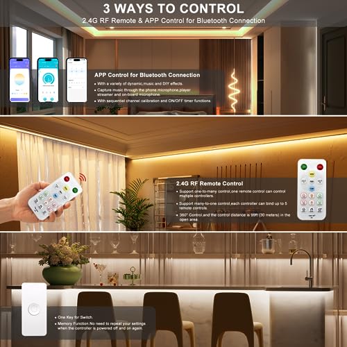PAUTIX CCT LED Controller Kit SP642E,iOS/Andriod App Control 2.4G RF Wireless Remote Control,CCT LED Controller/Dimmer,for CCT LED Strip Light,with Timing Function,Music Mode,Group Control - size: SP642E(ONLY for CCT)