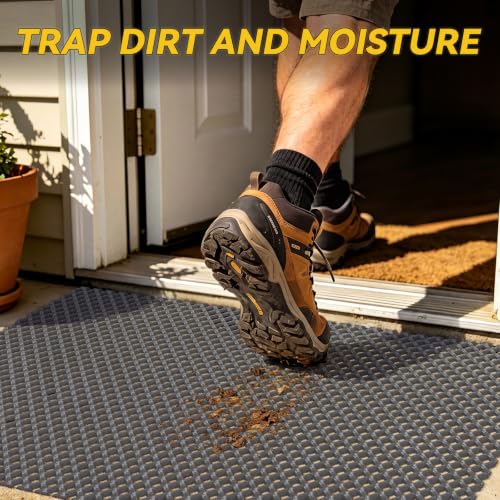 Door Mat Outside Entrance Drainage Waterproof Mat, Grey 36"x59" - color: Grey-a, size: 36"x59"