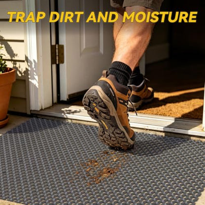 Door Mat Outside Entrance Drainage Waterproof Mat, Grey 36"x59" - color: Grey-a, size: 36"x59"