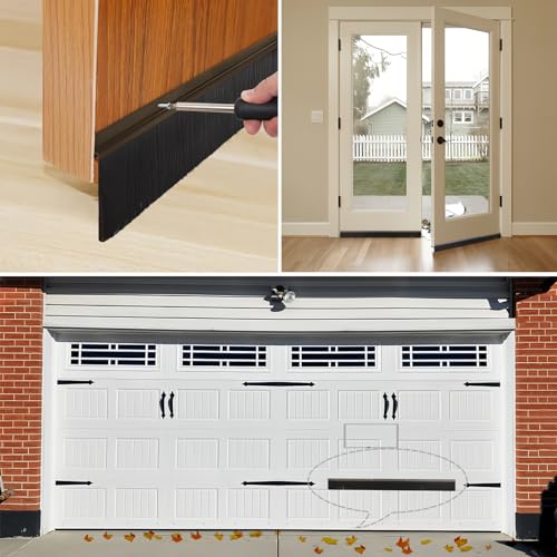 8 Sets Garage Door Brush Seal, 3" W x 39.37" L, Brown