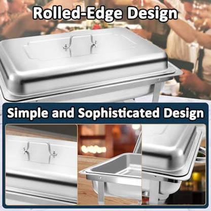 Chafing Dishes for Buffet 9Qt 4 Pack Complete Set Silver - size: 4-Pack Silver