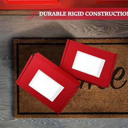 Spakon 50 Packs Shipping Boxes, Cardboard, Red, 9x 6 x 2.36 Inches - color: Red, size: 9 x 6 x 2.36 Inches
