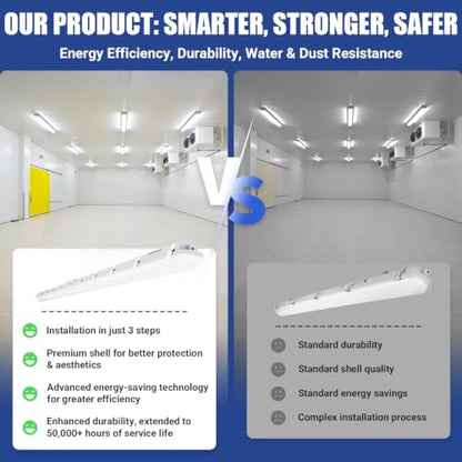 8FT LED Vapor Tight Light 120W/100W/80W,3/4/5000K CCT, ETL 2Pack - size: 8FT (2-Pack)