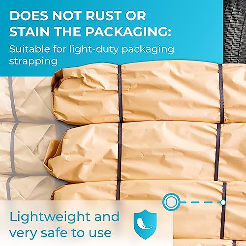 IDL Packaging Refill for 1/2" Polypropylene (PP) Strapping Kits for Packaging Strapping - 1/2" x 9000' Polypropylene Strapping Roll of 8" x 8" Core Size and 1000 of 1/2" Open Seals - size: 8" x 8" Core Coil + 1000 Seals, style: 300 lbs Break Strength