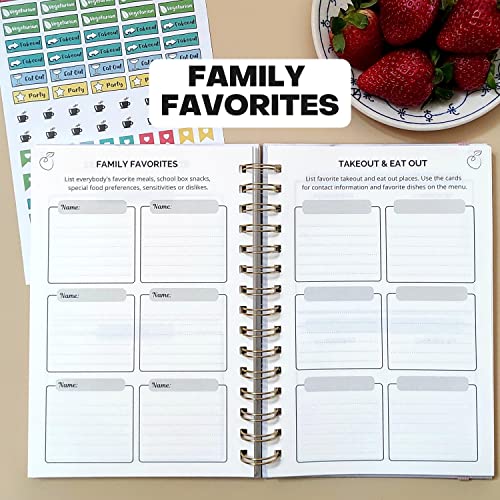 Life & Apples Weekly Meal Planner Notebook with Grocery List, Cooking - color: Cooking