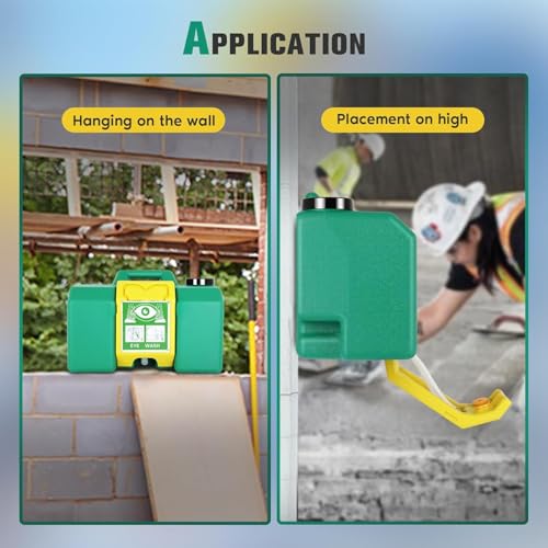 Portable Eyewash Station 8 Gallon with Handle, OSHA Approved Eye Wash Station for Wall, Gravity Fed Emergency Eyewash Station for Construction Site Lab Garage, Self Contained 15 Minute Flush Kit