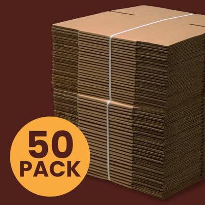 The Boxery 6"x4"x4" Corrugated Cardboard Boxes 50-Pack - size: 6 x 4 x 4"