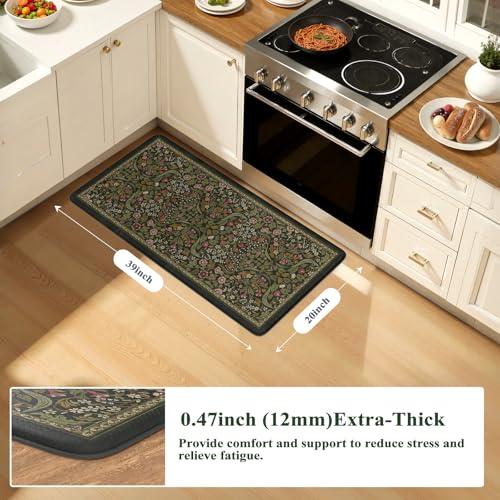 Collive Cushioned Anti Fatigue Kitchen Sink Mats, Olive Green 20"x39" - color: Olive Green, size: 20"W x 39"L