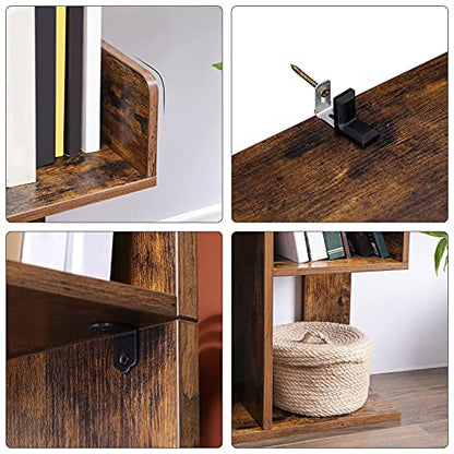 VASAGLE 8-Tier Bookcase, Open Storage, 19.7 x 9.8 x 55.1 Inches - color: Rustic Brown, style: 4-Tier (19.7"W)