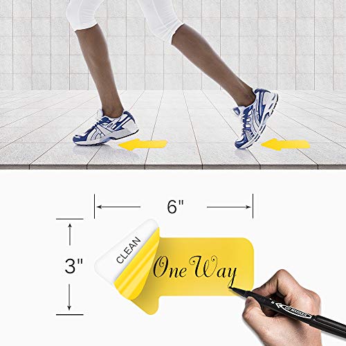 EVQ Yellow Arrow Floor Sticker Tape 3 x 6 Inch Directional Vinyl 200 PCS - color: Yellow, size: 3"×6"