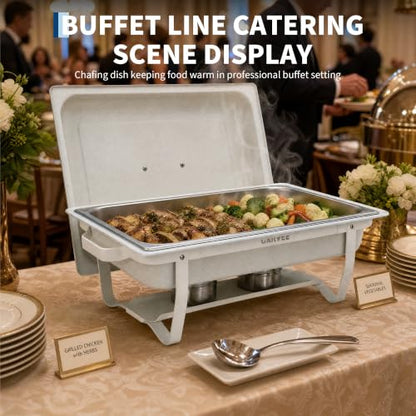 TrailBlaze Commercial Stainless Steel Chafing Dish Buffet Server Set - Full Size Rectangular Food Pan with Lid - Portable Catering Food Warmer for Events - 2pcs - size: 2 Pack