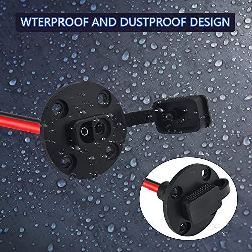 WMYCONGCONG 2 PCS SAE Power Socket Sidewall Port SAE Waterproof Quick Disconnect Panel Mount Power Cable with Cap for Battery Charger