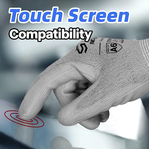 Schwer 3 Pairs A6/A7 (Send Randomly) Cut Resistant Work Gloves, CR7120, L - color: Grey, size: Large