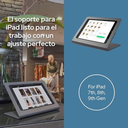 Anti-Theft iPad Kiosk Stand for Desk | Secure Metal Tablet Holder for Business POS & Retail | iPad POS Stand Compatible with 7th, 8th & 9th Gen (2019-2021) | 10.2 inch | Black - size: iPad 7th, 8th & 9th Gen - 10.2"