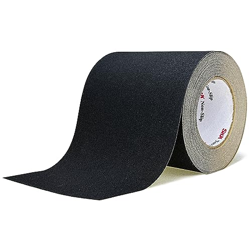 S&X Anti Slip Tape 6in x 60ft Grip Tape for Stairs & Floors, Black - size: 6 inches x 60 feet