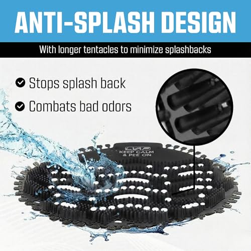 Urinal Screen Deodorizer (12 Pack) Odor Protection for Toilets in Office, Schools, Restaurants Bathroom, BLACK Anti-Splash - 12 Urinal Cakes + 12 Free Gloves - color: BLACK-12pcs