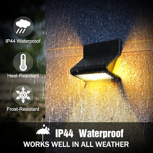 AURAXY Outdoor Solar Security Lights Motion Sensor, Waterproof LED Wall Lights, Wireless Solar Light for Home Safety, Ideal for Yard Garden Garage Porch Front Door Backyard - size: 4 Pack