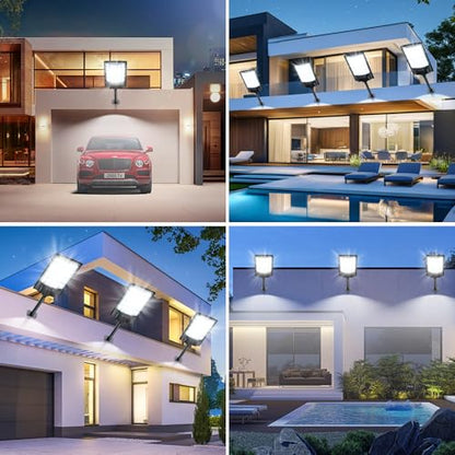 Solar Street Lights Outdoor Waterproof 4 Pack, Street Light Dusk to Dawn