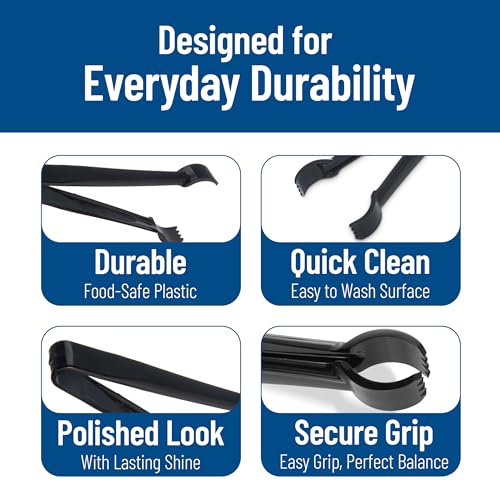 Carlisle FoodService Products 480603 Carly Salad Tong, 6" Pom Tong, 12 Pack - color: Black, size: 6" Pom Tong, style: 12 Pack