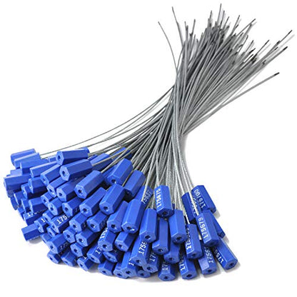 20pcs Security Marking Cable Seals Tamper Proof Steel Wire Seal Numbered Shipping Seals Disposable Pull Tight Self-Locking Cable Seal Truck, Trailers, Cargo, Containers Seal Ties Straps (Blue, 20pcs) - color: Blue, size: 20pcs
