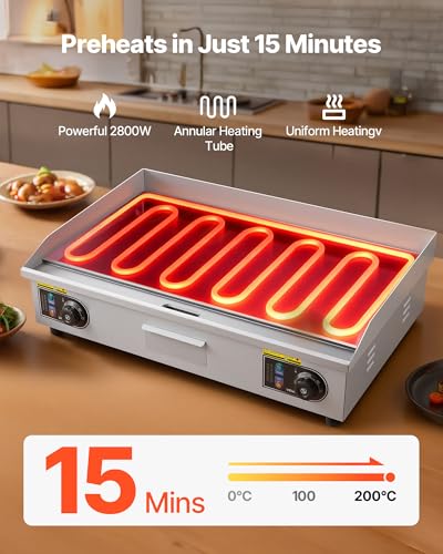 VEVOR Commercial Electric Griddle, 30" No Plug, Countertop Flat Top Griddle - size: 30"