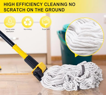 KeFanta 60" Heavy Duty Commercial Mops,Looped-End String Industrial Mop - size: 1 large industrial mop - Yellow
