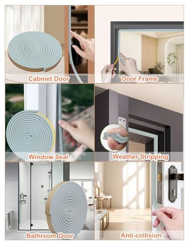 Weather Stripping Door Seal Strip,32.8 FT D Shaped Weatherstripping - color: Gray, size: S (3/8"W × 1/4“T)