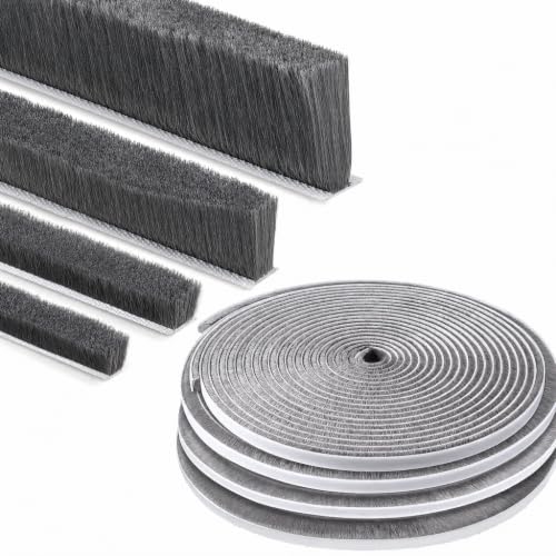 ZOMPAGO Brush Weather Stripping Door Window Seal,0.6 x 0.4 x 32.8 FT - size: 0.6 x 0.4 x 32.8 FT