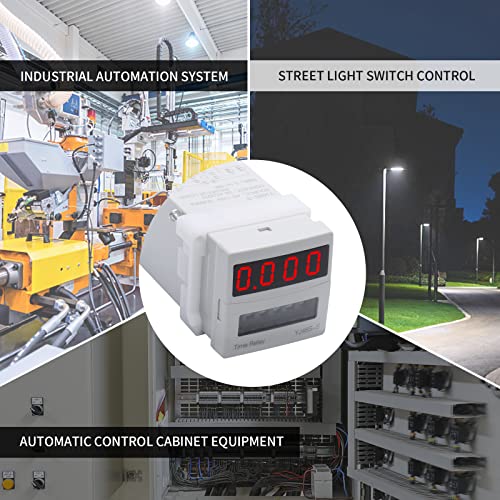 APIELE 110V AC Timer Relay Digital Display 0.1S-99H Delay Time Relay 8 Pin with Base Socket DIN Rail Mount YJ48S-S - size: 110V AC