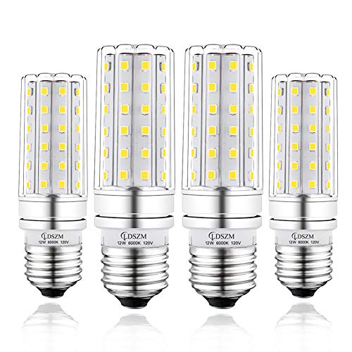 LED Light Bulb 100w Equivalent 1200 Lumen 6000K Cool Daylight White 12W LED Super Bright Bulb E26 Base Non-Dimmable Chandelier Light Bulbs for Home Indoor LED Corn Light Bulb Pack of 4 - color: E26-12w-6000k-4pcs