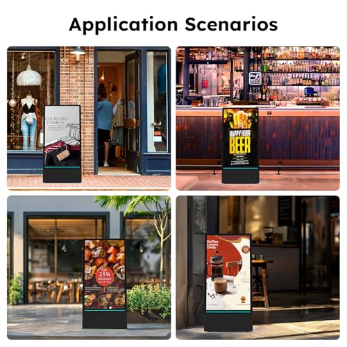 43 inch Outdoor Mobile Digital Signage Display with Road Case, IP65 Waterproof Advertising Display Kiosk, Rechargeable Battery, Brightness Auto-Adjustment and Impact Resistant Screen - size: 43-inch with Road Case