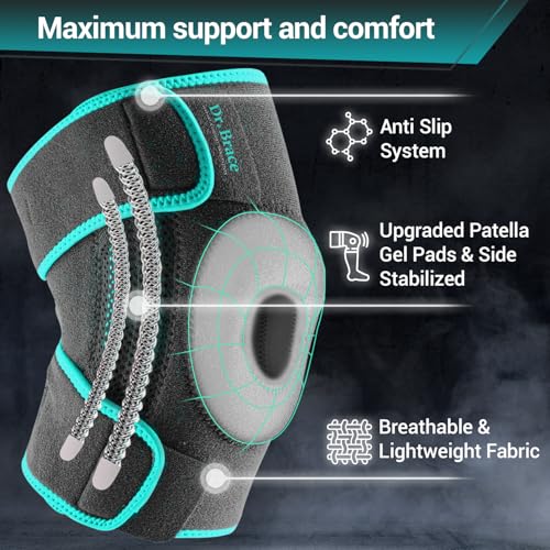 DR. BRACE ELITE Knee Brace with Side Stabilizers & Patella Gel Pads - color: Earth, size: Small