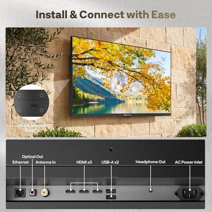 SYLVOX 43 inch Outdoor TV, Ultra-Narrow Bezel, Weatherproof TV for Outside - size: 43-inch, style: Frameless