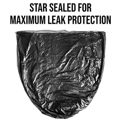 Aluf Plastics T-Tough Roll Pack Low Density Repro Blend Star Seal Coreless Rolls Bag, 7-10 Gallon Capacity, 23" Length x 24" Width, H Strength, Black (Pack of 500) - color: Black, style: 7-10 Gal, 0.8 Mil, 500 Count