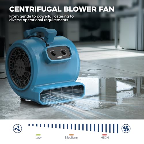 ALORAIR Air Mover 3 Speed Floor Drying Fan 5 Angle Blower Fan - GE4000T - size: Large