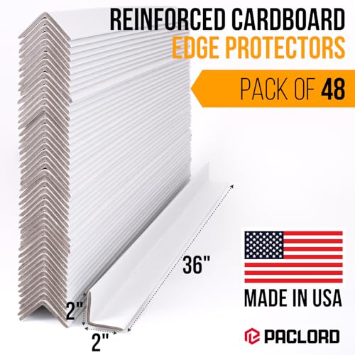 36" x 2" x 2" Reinforced Cardboard Edge Protectors, Pack of 48 - color: Thickness: 0.225", size: Pack of 48