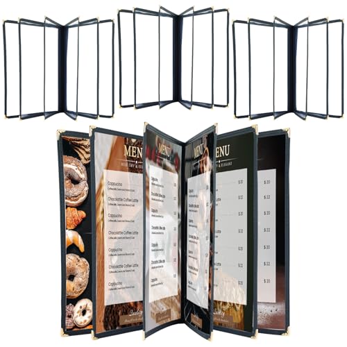 Menu Covers 8.5 x 11 Inch, 6 Page 12 View 4 Pack - size: 6 Page 12 View
