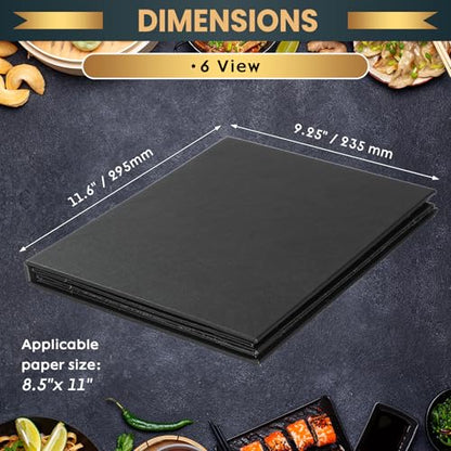 PU Leather Restaurant Menu Book 8.5 x 11, 6-Pack, 6-View Covers - size: 6 View