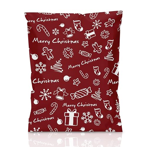 JinRuiKJ 14.5x19 Christmas Poly Mailers 50 Pack - color: Merry Christmas, size: 14.5x19'' - 50 Pack