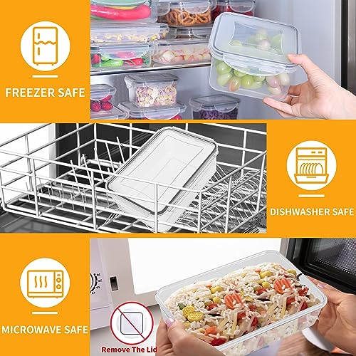 52 PCS Large Food Storage Containers with Lids Airtight, BPA-Free Leakproof Plastic Meal Prep Containers Reusable,Microwave & Dishwasher & Freezer Safe,Includes Labels & Pen - color: Black 26 Pack