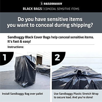 Sandbaggy Black Pallet Covers | Made in USA | Tarp Fits Large Pallets Up to 55" x 55" x 75" | Built w/ 1 Year UV Protection | Heavy Duty 3 Mil Thick Plastic (Pack of 250, 3 Mil Thick) - size: 3 Mil Thick